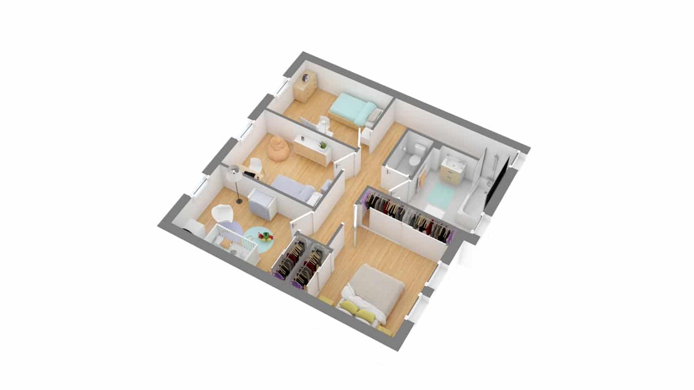Maisons Cleroise_Quevilly_115-g1-axo_etage