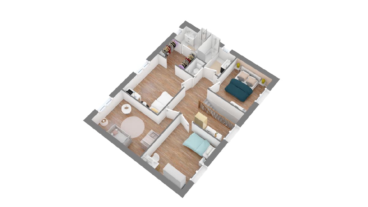 Maisons Cleroises_Thiberville-g1-axo_etage